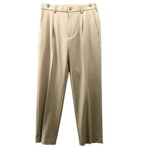Uniqlo Pleated Wide Pants Mens S (27-30) Beige Performance Trousers
